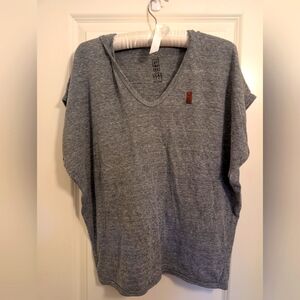 Grey Heather Cap Sleeve Hooded Tee Sweater (Made In Wynwood, Miami)